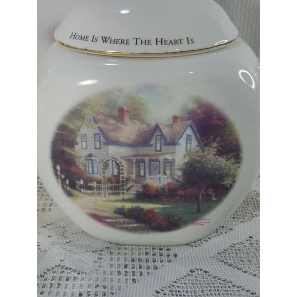 VTG Thomas Kinkade Teapot "Home Is Where The Heart Is II" CottageCore  Chic Deco - Picture 6 of 12